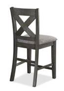 Crown Mark Furniture Rufus Counter Height Chair in Dark Gray (Set of 2)