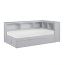 Orion-(4) Twin Bookcase Corner Platform Bed with Twin Trundle image