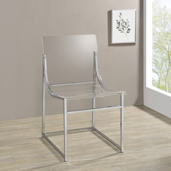Adino Acrylic Dining Side Chair Clear and Chrome image