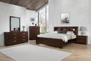 Jessica 5-Piece California King Bedroom Set with Bookcase Headboard Cappuccino