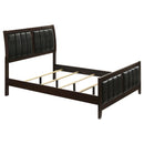 Carlton Full & Twin Upholstered Panel Bed Cappuccino and Black