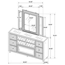 Lorient LED Dresser with LED Mirror and Flame Visualizer