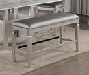 Crown Mark Furniture Klina Counter Height Bench in Silver image