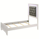 Crown Mark Furniture Lyssa Twin Upholstered Bed in White B4310-T