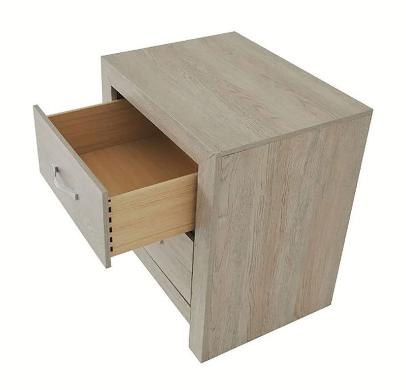 Crown Mark Furniture Jaylen 2 Drawer Nightstand in Gray