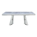 Dining Table w/Marble Top & Pedestal Base