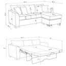 Storey Upholstered Sleeper Sectional Chaise Sofa