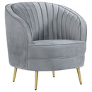Sophia Upholstered Vertical Channel Tufted Chair Blue
