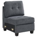 Georgina Upholstered Armless Chair Steel