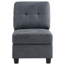 Georgina Upholstered Armless Chair Steel