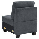 Georgina Upholstered Armless Chair Steel