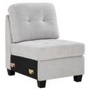 Georgina Upholstered Armless Chair Steel