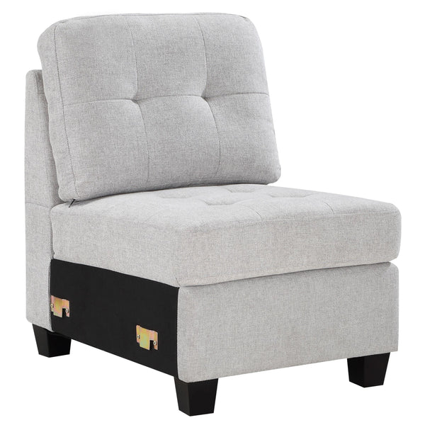 Georgina Upholstered Armless Chair Steel