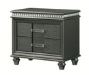 Crown Mark Furniture Adira 2 Drawer Nightstand in Silver image