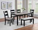Lester 6-Pk Dining W/Bench L.Grey