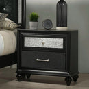 Crown Mark Furniture Lila 2 Drawer Nightstand in Black image