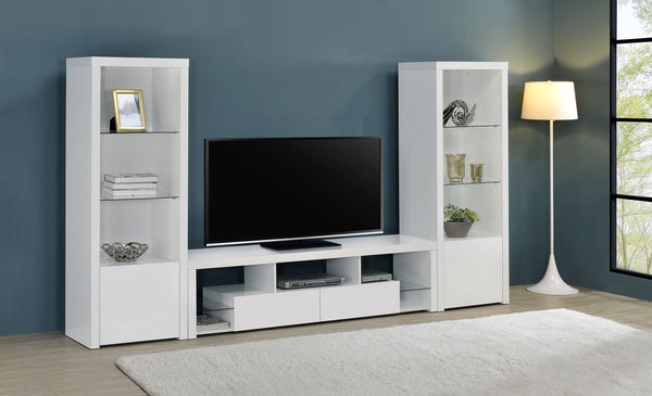 Jude 3-piece Entertainment Center With 71" TV Stand White High Gloss image
