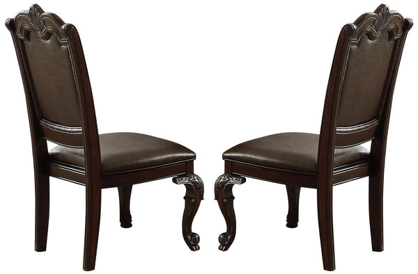 Crown Mark Kiera Dining Side Chair in Rich Brown (Set of 2) image