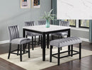 Pascal Counter Height Table White Top Black Leg