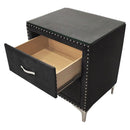 Crown Mark Furniture Lucinda 2 Drawer Nightstand in Black