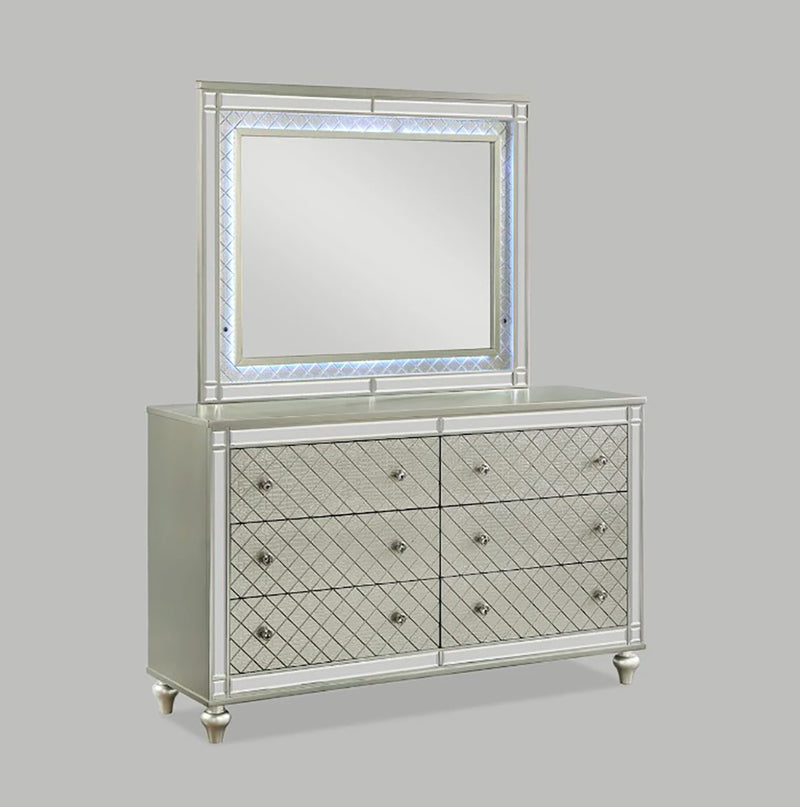 Crown Mark Furniture Cristian 6 Drawer Dresser in Beige