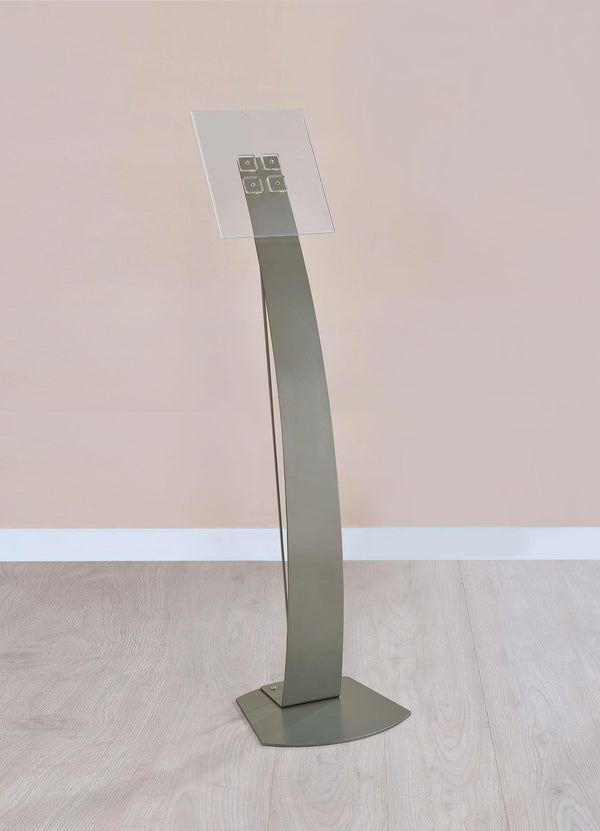Duarto Clear Acrylic 8.5 x 11 Inch Price Tag Display Stand Steel Frame Silver