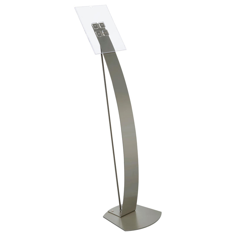 Duarto Clear Acrylic 8.5 x 11 Inch Price Tag Display Stand Steel Frame Silver