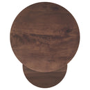 Yency 2-piece Round Mango Wood Nesting Table Set Dark Brown