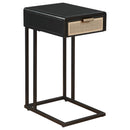 Amherst 1-drawer Radio Weave Cane Metal Side Table