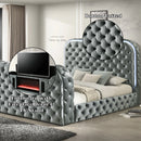 Eastern King Bed w/LED, Fireplace & TV Stand