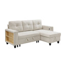 Robinson-(3)Sectional with Reversible Chaise, Pull-out Bed, Shelves and Charging Ports image