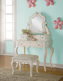 Edalene Pearl White Vanity & Mirror