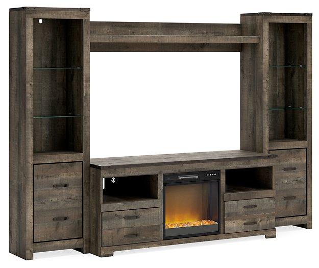 Trinell 4-Piece Entertainment Center with Electric Fireplace