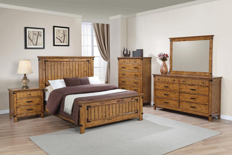 Brenner California King Panel Bed Rustic Honey