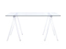 Amaturo Writing Desk with Glass Top Clear