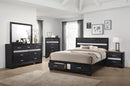 Miranda California King. E.King, & Queen 2-drawer Storage Bed Black & White