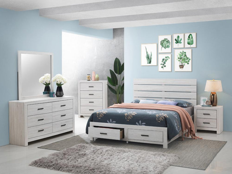 Brantford Eastern King Panel Bed Coastal White