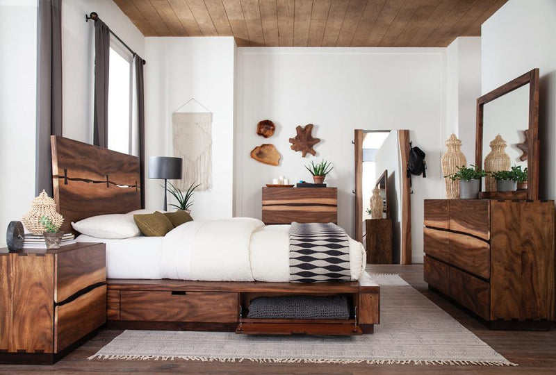 Winslow Storage Queen Bed Smokey Walnut and Coffee Bean