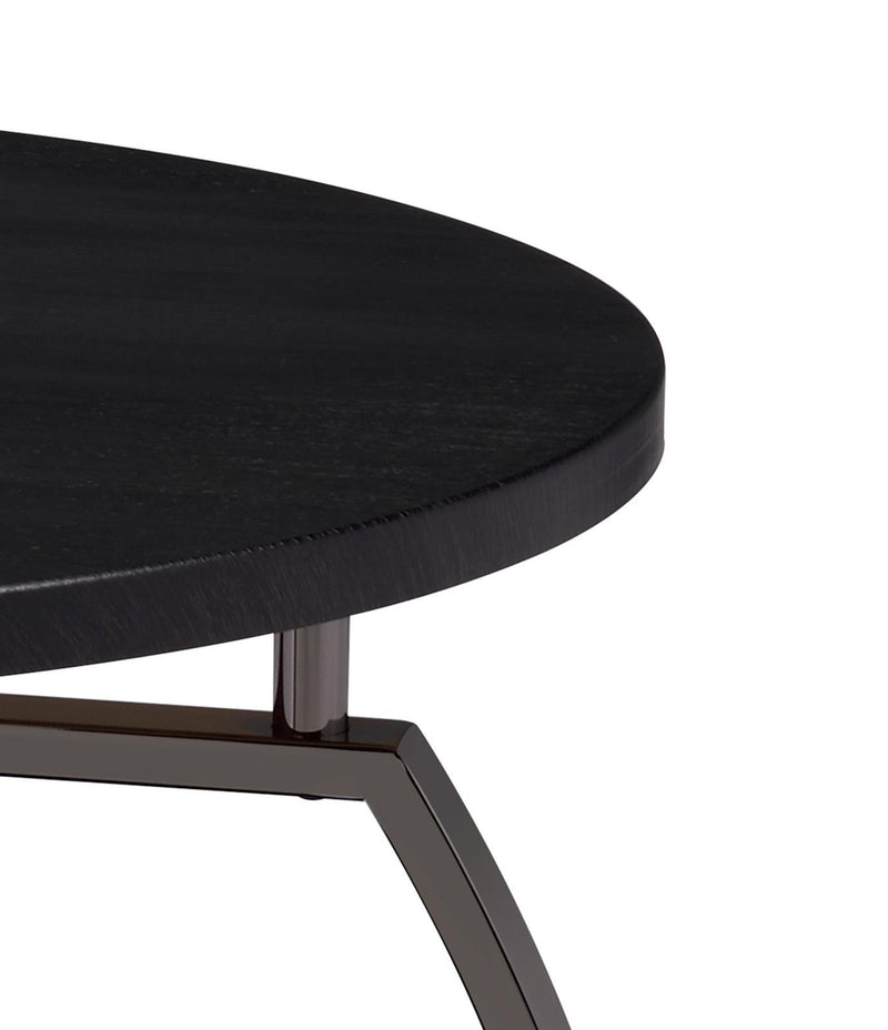 Dacre Round Coffee Table Dark Grey and Black Nickel