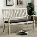 Georgia Antique White/Gray Love Seat Bench