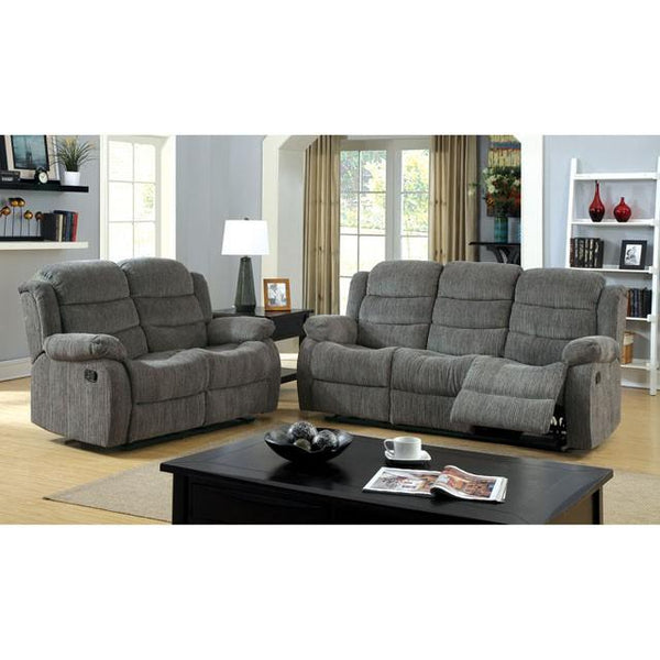 MILLVILLE Gray Love Seat w/ 2 Recliners image