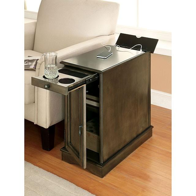 LILITH I Gray Side Table w/ USB image