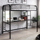 Opal Iii Black & Silver Twin Loft Bed