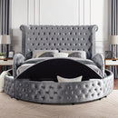 SANSOM E.King & Queen Bed, Black, Blue, & Grey