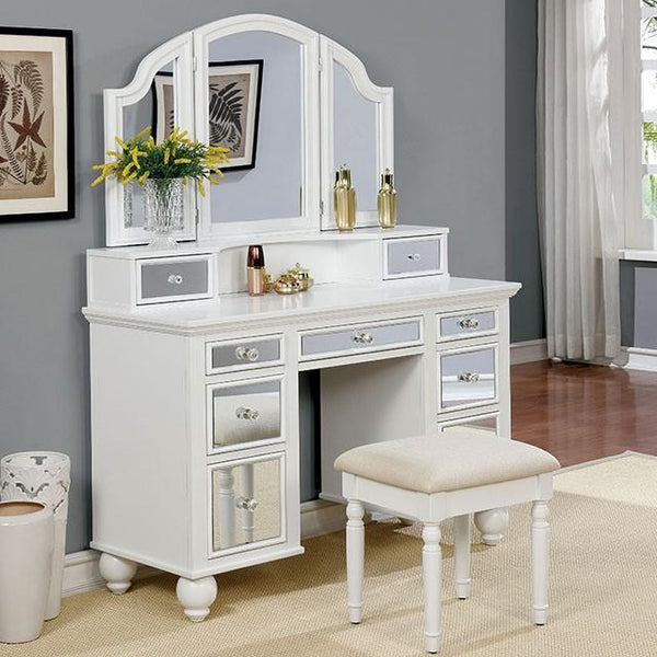 TRACY White Vanity w/ Stool image