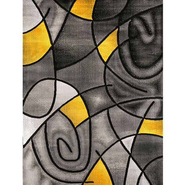 Sivas Charcoal Yellow 5' X 8' Area Rug image