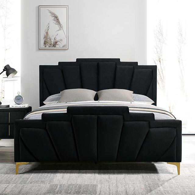 FLORIZEL Cal.King Bed, Black