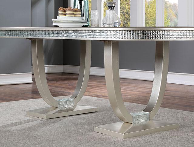 CATHALINA Oval Dining Table, Silver