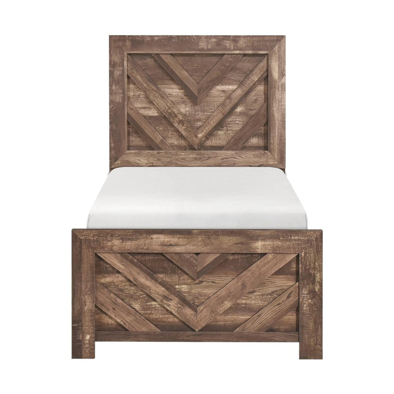 Corbin 4 & 5 Piece Twin Bed Set Oak