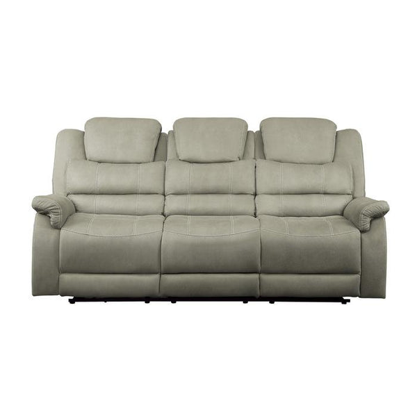 Homelegance Furniture Shola Power Double Reclining Sofa in Gray image